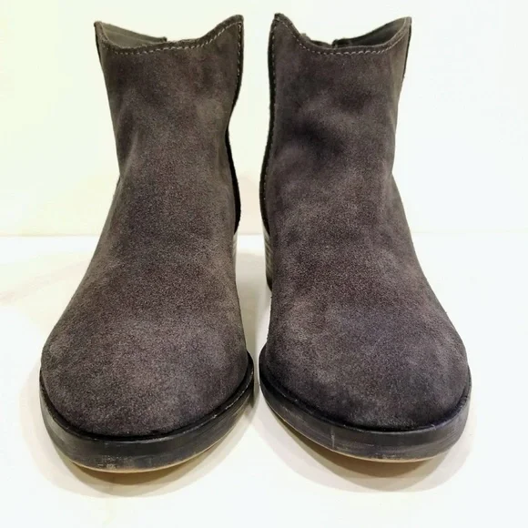 Dolce Vita Tucker Gray Suede Ankle Boots Western Shoes Zip Women's Shoes - Picture 9 of 12